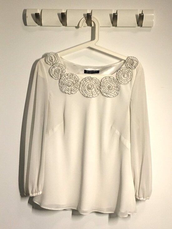 Jacques Vert Tops - Jacques Vert white long sleeved top, size large
